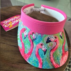 Flamingo Print Pink Visor, NWT